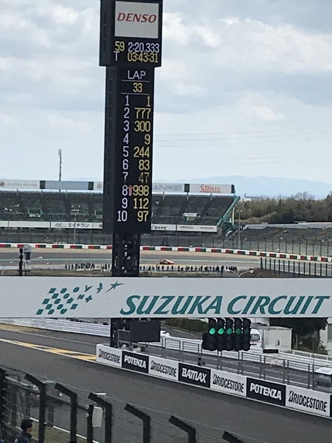 表紙の写真・2019年開幕戦の決勝戦・・寒かったのに皆さまベンチで観戦。<br />久しぶりに爆音を聞き懐かしかったですね!<br />春は名のみの寒さかな?という位、寒い1日でしたので観戦される方も大変だったと思いました。<br /><br />春休みは宿題がないので子供にとって一番リラックス出来る休みかもしれません。<br />鈴鹿サーキットの優待券が手に入りましたので、小学生のうちにと出かけて春休みの1日を楽しんできました。<br /><br />丁度SUZUKA ピレリスーパー耐久2019年開幕戦・24日決勝でした。<br />私の青春時代は富士スピードウェイでしたが、友人たちと出かけたものです。<br />久しぶりの爆音も懐かしく暫く眺めて参りました。<br /><br />4月1日・元号発表日でした。<br />「令和」と決まりましたね。穏やかに過ごせますように・・・<br />