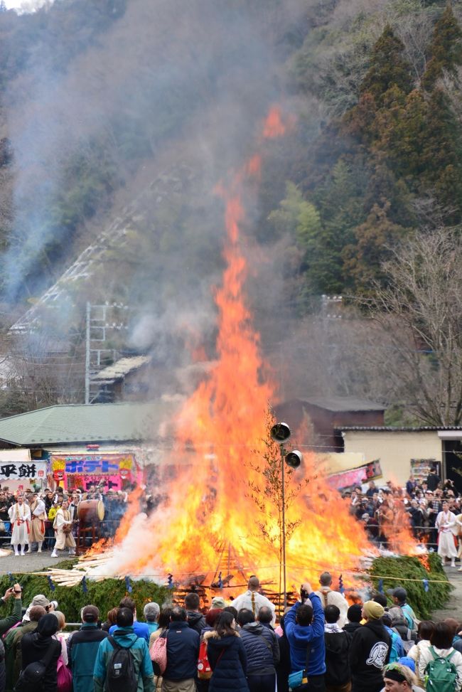 　　毎年3月の第2週の日曜日に、高尾山薬王院の「火渡り祭」が行われる。<br />　3年ぶりに見物に行ってきました。<br /><br />　　火渡り祭とは、高尾山御本尊飯縄大権現の衆生救済の御誓願に基づき<br />、真言密教加持の極致である御護摩（浄火により災厄を祓う火の行）を修行することにより、世界平和、息災延命、災厄消除、交通安全、身上安全等を祈念するもので、これを修行する行者は、心身修練の功を積んだ高尾山の山伏であります。燃え盛る焔と勇壮な儀式が圧巻の高尾山修験道の一大イベントです。<br />一般の方も修験者に続き火を渡ることができます。（薬王院ＨＰより）<br />