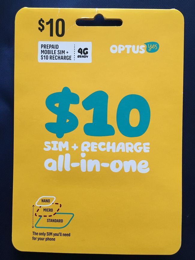 前から気になっていたSIMフリー。フォートラベルさんのレンタルWi-Fiに今までお世話になってきましたが、紛失したiPhone6sが発見された為2台目になったiPhoneを海外用として使うことにしました。<br /><br />日本のAmazonで購入したのがSIM2fly。使えたものの、4GB8日間はあっというまに無くなってしまいました。理由はわかりません。テザリングもできたし、残数が０になった後もゆるくつながっていましたし、安価ですし、日本で設定もできるのでありだとは思います。しかし、タイ語がね…。メッセージがバンバン入るのですが意味が分からず私はストレスでした。<br /><br />そしてまだ通信は必要な為、現地のSIM カードoptusをスーパーColesで買いました 。4GB5日間、リチャージもできて10ドルが半額になって5ドル。メッセージで通話用の携帯電話番号が送られてきます。通話ができるのは便利です。<br /><br />待ち合わせにマップやライン通話もいっぱい使いましたが、こちらは全然パケット減りませんでした。違いはわかりませんが安定感はありますね。日本の携帯番号のSIMを抜くのは気が進まなかったのですが、これからは国ごとに現地主流のSIMを入れ替えて使おうと思います。