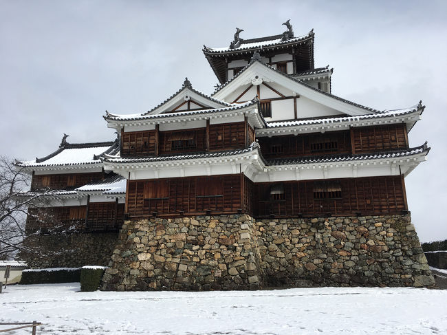 寒波の襲来で平野部でも降雪が予想されたこの日、ふと思いついて雪の城を見たいと思い、福知山城を訪れました。