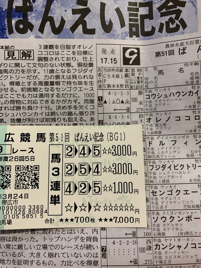 有給を取って3泊4日でばんえい記念を見に行きました。色々行ってきました<br /><br />初日福岡→新千歳→女満別→北見泊<br />2日目北見→本別→阿寒湖→帯広泊<br />3日目帯広→本別→帯広泊<br />4日目ばんえい競馬で遊ぶ→羽田→北九州→福岡