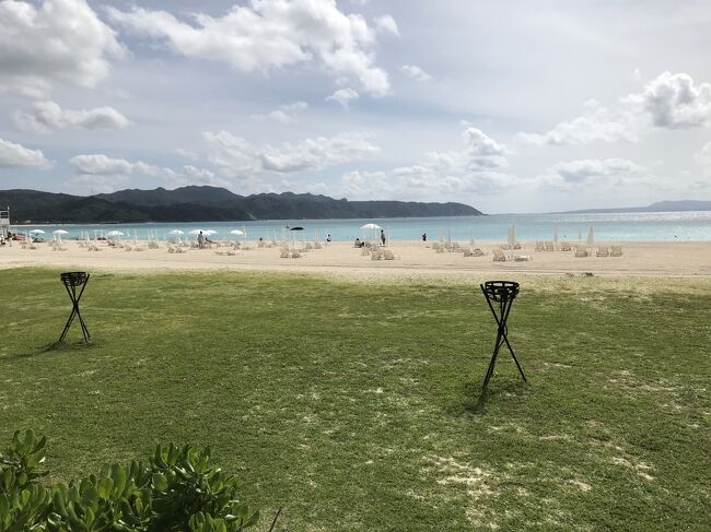 沖縄には離島含め、回数はかなり行っている主人。<br />ただし全て仕事で、観光は全くしたことがない、首里城の遠景さえ見たことがない、国際通りも仕事で通っただけとのこと。<br />子供の受験も終わって、沖縄でゆっくりしたいね、なんて会話をしていました。<br /><br />貯まったマイル数を見たついでに特典航空券を見てみたら、清明祭や修学旅行や花火大会なとで混んでいるかと思いきや、比較的私たちの希望時間は取れそう!と思ったと同時に、プチっと予約してしまいました。<br /><br />飛行機は往復とも特典航空券、ホテルはマイルをWAONに交換してWAON支払い、レンタカーはオリックス株主優待を利用で半額と、現金の持ち出しはかなり抑えることができた旅でした。<br /><br />ただ残念な事に、最近こちらのリゾートはJALグループから離れてしまったので、WAONが使えないということが、予約してマイル交換してから判明!<br />仕方がないので、交換したWAONはちょうど同時期にきた税金の支払いに使うこととして、その分の現金をこちらの支払いに回すことで、持ち出しの現金は少なくできました。