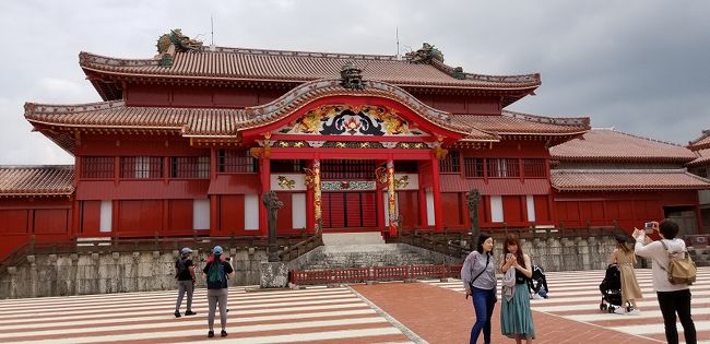 首里城は、子供のころ行った記憶しかなかったのですが、見ごたえありました。<br /><br />城壁からは那覇市を一望できます。<br /><br />行ったことのない方は是非行かれてみてください。<br /><br />本日のお宿は、『リトルアジア』です。『agoda』経由で予約。1泊¥954。<br /><br />1日目 古宇利大橋→KOURI SHRIMP→ハートロック→トケイ浜→きしもと食堂→新垣ぜんざい屋→備瀬のフクギ並木→美ら海水族館→ちゃんや~<br />2日目 青の洞窟でシュノーケリング→ヤッケブース→首里城→国際通りで買い物→ジャッキーステーキハウス<br />3日目 ポークたまごおにぎり本店→A&W
