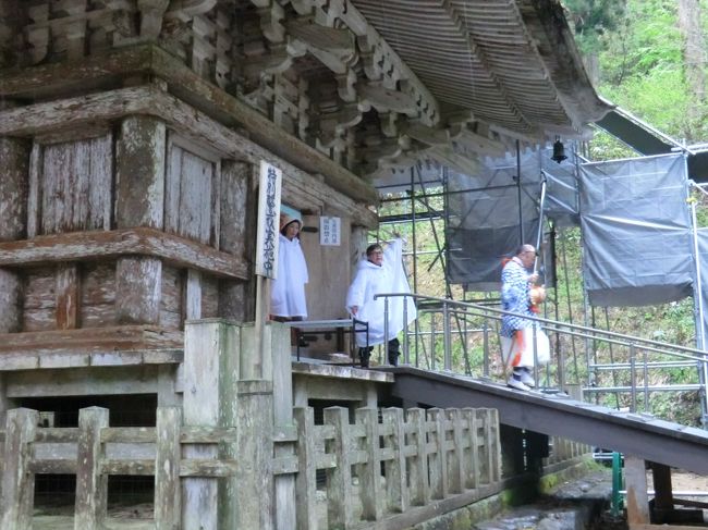 雨のせいで滑りやすく、座っての休憩もできない山登りでした。