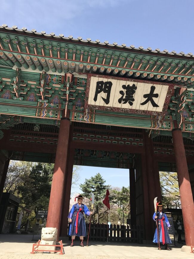 韓国 ソウル 初ひとり旅(通算2回目)<br />5泊6日で桜を見る旅に出ました。<br /> <br /><br /><br />2017/04/11~04/12<br />かなり前にソウル旅行をしたことがあったのだけど、ひとりじゃなかったから見るもの食べるもの全てお任せ。泊まった場所もうろ覚えなので、先ずはガイドブックにあったソウル初心者向けコースからスタートです。<br />