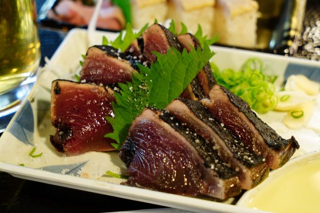 GW最終日とその次の日は逆に観光客も少なかろう、どこか行こう。ということで地図を眺めていると、高知県って行ったことないなあ、ということに気づきました。なんだか海辺を走る鉄道や路面電車がありそうだし、メシもうまそうだし、ということで時刻表とにらめっこしながら1泊2日の計画。<br />大阪梅田からまずは高速バスで徳島へ。たまたまおたくなイベントをやっていたので時間つぶしに覗いて、徳島ラーメン。JR牟岐線で海部へ、普通のローカル線、シーサイドラインというわりに海の眺望はほとんどなしでがっかり。三セクで甲浦まで行って、次は2時間弱路線バス、日本では長距離路線バス乗ったの初めてで新鮮。こちらは海辺の眺望が楽しめました。室戸岬を通過し、奈半利からはまた海辺の土佐くろしお鉄道ごめん・なはり線。後免町から路面電車で高知市内へ。「ひろめ市場」で酒のつまみの海鮮を購入しホテルで地酒で一杯。ホテルの屋上の露天風呂から高知城を眺め、旅行気分を満喫。<br />2日目、高知城をぶらつき、「ひろめ市場」の明神丸でビールとカツオのたたき(塩)、さすが定番の店めっちゃうまい。ああ、高知は酒飲み天国なんだなあ。残りの路面電車を全線乗りつぶし、最後は特急「南風」(アンパンマン列車)で岡山へ。<br />酒飲み鉄道ファンとしては完璧な1泊2日でした。