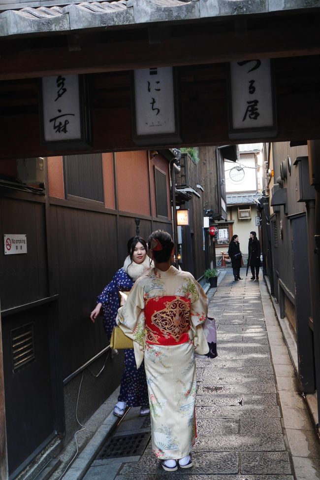 2月6日<br /><br />生憎の雨降りだったがめげずに計画通り桂離宮、松尾大社、祇園<br /><br />夜は祇園のバーも体験