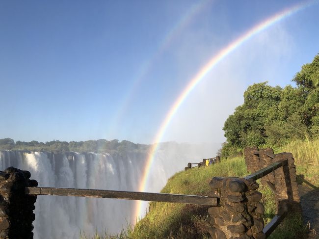 アフリカ８　ビクトリアフォールズ　ザンビア　　　迫力で　肩は並ばぬ　 我国の滝　