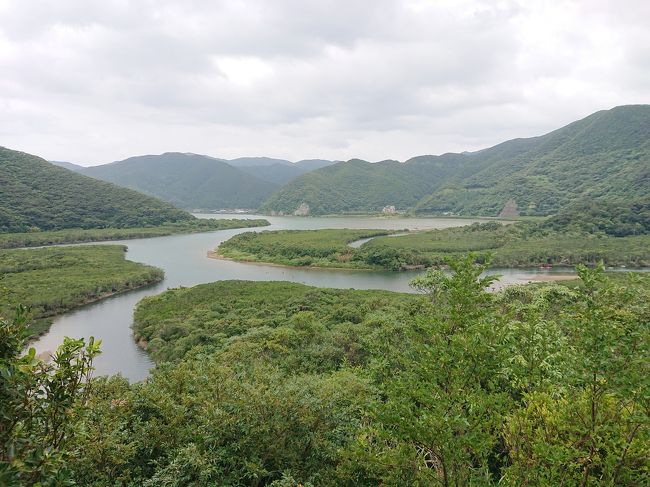 今回の旅は夫の実家へ法事を兼ねた4泊5日の旅!<br />の4日目・5日目の旅日記。<br /><br />1日目、中部国際空港からスカイマークで鹿児島経由奄美大島→ハートロック→法事→泊:ホテルカレッタ<br />2日目、午前中お墓参り→(自由行動:海岸めぐり)→家族食事会→泊:ティダムーン(友達夫婦も奄美大島へ!明日からは四人旅)<br />3日目、早朝から夫組は乗り合い釣り体験へ、妻組は海岸めぐりとお買い物→夕方、四人でハートロック→夕食バーベキュー→ナイトツアー→泊:ティダムーン<br />4日目、マングローブ散策→ばしゃ山→あやまる岬→夢をかなえるカメさん→空港<br />スカイマークで鹿児島経由中部国際空港→泊:セントレアホテル<br />5日目、空港内でモーニングを食べて帰路につく。<br /><br />梅雨入りしていた奄美大島だけど1日目~3日目まで晴天。4日目は曇り。そして5日目は名古屋で雨。今回もお天気に恵まれた旅♪
