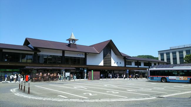 なるべく有休消化とのお達しで4連休することに。<br />本来は2連休で十分ですがこの際4連休頂いちゃいました。<br />2連休で良いのは明日の土曜に家族で楽しみなイベントが東京ドームでありますので通常のお休みでOKですが・・・<br />取れるときにとってしまいます~<br /><br />昨日休みなのに~通常通り目が覚める。<br />新聞を読みながらTVの天気予報を観る・・・雲が無い良い天気の予報!!!!<br />このまま過ごすのはもったいないと何かが閃く<br /><br />妻は仕事へ行く事になっている。<br /><br />梅雨の合間の良い天気、家にいる必要はないと直感的に行動開始。<br />妻は何やっているのですか????と。<br />ちょこっと海でも見に行ってくると・・・・・<br />妻は冗談でショ?<br /><br />マジですよ~<br />何処の海へ行くかは考えると家を出ました~<br />超アバウトです。<br /><br />では~いざと言えば鎌倉<br />戸塚まで湘南新宿ラインで行きます。<br />混んでいるのでグリーン車ですがグリーン車も混んでいます。<br />皆さん通勤ですね~<br />遊び着ですみませんと思いながら戸塚で横須賀線に乗換て鎌倉へ。<br /><br />電車の中でのイメージを考えます。<br />鶴岡八幡⇒キャラウェイ(カレー昼食)⇒江ノ電⇒江の島散策⇒片瀬江ノ島⇒藤沢乗換⇒湘南新宿ラインで東京へ<br />江の島からの帰宅が小田急になりましたがほぼコースはイメージ通り、時間も読み通り。、ラッキーなことの連続。<br /><br />では勝手気ままな行き当たりばったりの散歩でス。<br />突然なもので洋服は適当。<br />汗ばむと思いアロハシャツは選択せずヘンリーネックのTシャツ。<br />カーゴタイプのチノのショートパンツ。<br />ローファー<br />デパック<br /><br />先ずは鎌倉に<br />気づくとお財布にお金を足してくるのを忘れました(>_<)<br />足りる額はありましたが何かがあっては不安と銀行で本日のお小遣い分を下ろします。<br /><br />鎌倉での目的は鶴岡八幡宮とキャラウエイのカレー。<br />鎌倉では海ではないのです・・・・海までは距離があります~<br />カレーが食べたかったので鎌倉。<br />海は江の島の岩屋海岸と思い込んでの行動です。<br /><br />私的には鎌倉と言ったらここのカレーです。<br />鶴岡八幡宮と鎌倉国宝館の仏像を11:10見学を終えます。<br />キャラウェイは11:30開店、少し早めに到着・・・行列が出来ていますが昔からいつものことでス。<br />少し並んだだけで開店し直ぐに食べることができラッキーでした。<br /><br />その様な訳でカレーを食し鎌倉12:00発の江ノ電に乗れます。<br />江ノ電は出発したばかりで良い位置をゲットし電車を待ちます。<br />江の島ヘは30分弱で到着。<br />But江ノ電江の島駅から江の島への橋までは約10分歩きます。<br />また更に橋を渡り江の島へ行き更に階段で登り、島の裏側の岩屋海岸まで約40~50分かかります。<br />景色を眺めるのが目的ですから15:00には片瀬江ノ島駅(小田急)へ戻ることが自分の描いた行動。<br />それは17時には帰宅し愛車に乗って妻を会社へ迎えに行き食事して帰る為に15:00には片瀬江ノ島駅出発したかった~<br />自分だけ遊び妻に夕飯作らせるわけにはいきません。<br /><br />娘は出張で今日は帰宅しません。<br /><br />江の島の橋に到着すると!!!<br />なんと岩屋海岸行の遊覧船がある!!!!<br />片道400円<br />10分で着いてしまいました~<br />これで時間に余裕が出来ゆっくり楽しめました。<br />LUCKYです<br />※本来は島内の散策は時間的に考えていませんでした。<br /><br />しかし下調べなく知識がないままの行動ですので写真は撮りますが名称がはっきりしません(>_<)<br />カメラも突然の行動の為バッテリー充電していないのでスマホでの撮影。<br />※予備バッテリーはあるのである程度は対応できます。<br /><br /><br />ただ撮りまくっただけの日記です。<br />雰囲気感じ取って頂ければ幸いです。<br /><br />今日は車で1時間程度の日帰り温泉<br />狼龍と言う灼熱サウナを体験したく行って来ました。<br />これはクチコミにします。<br /><br />そして明日は東京ドームの楽しみなイベント。<br />これはまた日記にしてしまいます~<br /><br />