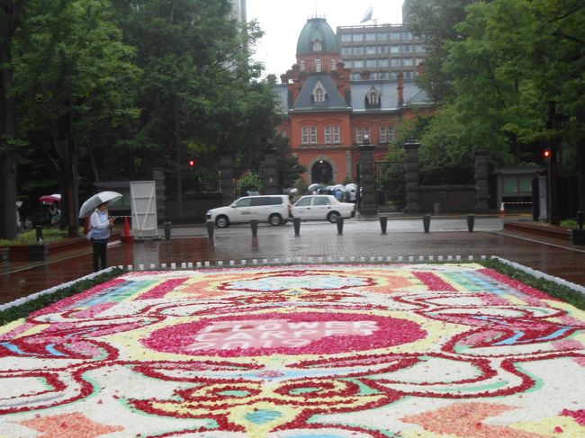 「フラワーカーペット」は、花びらや自然素材を用いて1つの大きな絵を作り上げるイベント。<br />札幌では、札幌市北3条広場(アカプラ)のオープニング記念として2014年に第1回目が開催されました。<br />およそ7万本の花を使って、作り上げます。<br />6回目となる今年は、「HOKKAIDO物語 ~MAKE SMILES~」をテーマに、市民ボランティアなどが参加してバラやカーネーションなどの花びらを広場に敷き詰め、色とりどりの絵を制作し、展示しています。<br />6/21~6/23まで。<br />