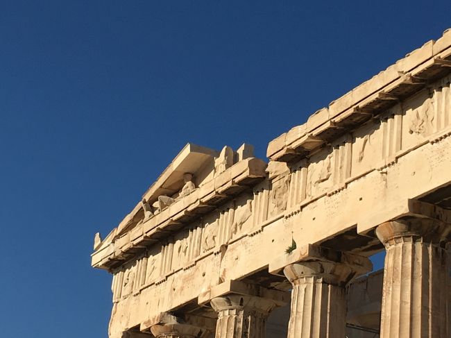 アテネ４日目。<br /><br />明朝は、アテネの空港に向かうため、<br />観光出来るのは、今日が最後です。<br /><br />毎日のように眺めていたアクロポリスですが、<br />アテネ滞在４日目にして、やっと至近距離で実物を拝めますね（笑）<br /><br />因みに、アクロポリスとは「高台」や「城市」の意味なんだそうで、<br />ギリシャには、同じ名称地が、<br />アテネの他にもスパルタやコリントスなど各所にあるようですよ。<br /><br />パルテノン神殿を見る手段は、<br />あの丘を徒歩で登るしかないので、<br />覚悟を決めて、、、<br /><br />いざ！　パルテノン！！<br /><br />