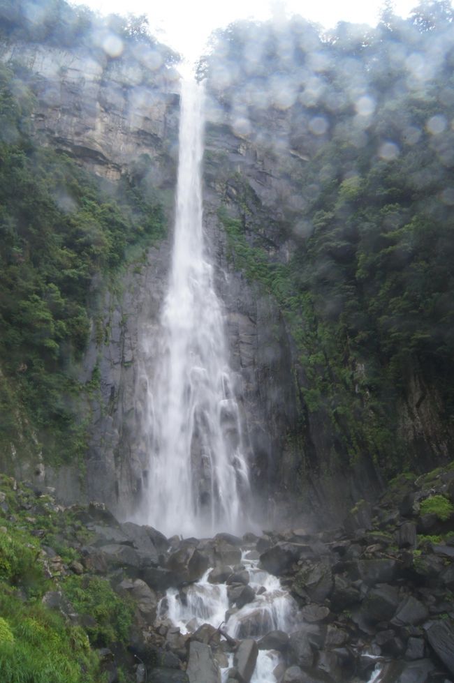 梅雨の時期山の緑が生き生きしていました。ちょうど滝についたときは雨も止んでいてゆっくり見物できました<br />那智の滝は水量が多く大迫力の景観でした。