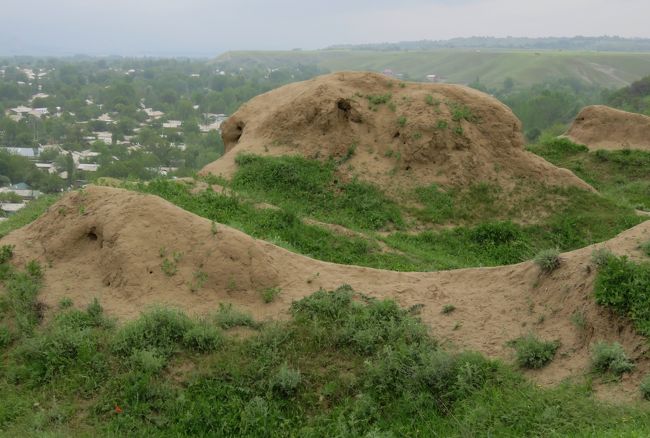 ペンジケントは、バクトリアの中心地の一つでしたが、722年、アラビアの軍勢に包囲され、以後およそ50年間、その支配を受けました。8世紀末、台地の町は放棄され、人が住まなくなりました。これが現在のペンジケント遺跡です。