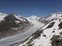 スイス　花と絶景の旅　⑧フィエッシュ　世界遺産アレッチ氷河