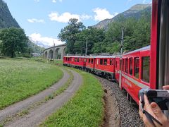 スイス周遊10日間　6つの名峰と6つの絶景列車の旅　2日目　 名峰①ベルニアアルプスと絶景列車①ベルニア鉄道の旅