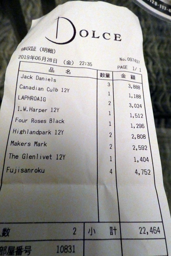 イタリア料理ルッチコーレで満足の夕食を食べた後は、古くからの知人と合流してラウンジドルチェに向かいます。<br /><br />ラウンジドルチェでは、色々なリゾートクラブの話に花が咲いて、閉店まで洋酒を飲み続けていました。<br />