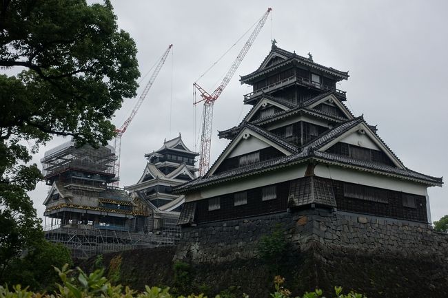 熊本城も6回目、震災後だけで3回目となります。<br />再建されていく熊本城からの初大分県。