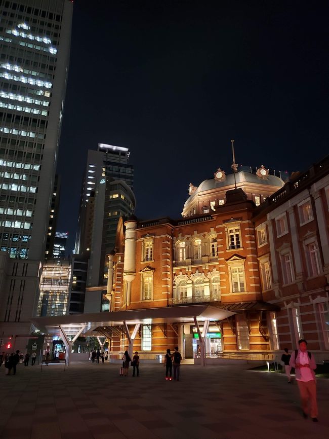 2019年7月25日~26日<br /><br />所用があって夫婦で東京へ。<br />東京宿泊だと飛行機とのパックツアーがお得なので、<br />安くてまあまあなホテルツアーを探していたはずなのに<br />東京ステーションホテルが思っていたより安くて思わずポチ!!<br /><br />所用をサクッとすませて<br />念願の東京ステーションホテルに宿泊♪