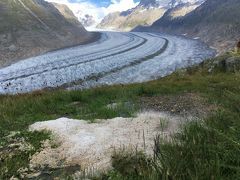 スイスアルプス2018夏:08/17 ヒョウが降る氷河沿いのトレイルで思い出作り
