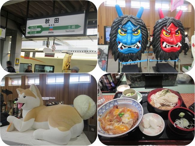 真夏の東北三県巡り（９）秋田駅ウォッチング、ご当地グルメ鹿角ポークと稲庭うどん