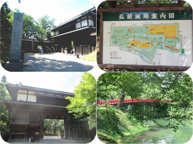 弘前駅から市内循環バスで弘前城のある弘前公園へ。<br />追手門を通って杉の大橋で中濠を渡って南内門を通り二の丸へ。<br />未申櫓や辰巳櫓を見た後で下乗橋で内濠を渡ると本丸です。<br />本丸の有料エリアに入ると石垣修理工事のために移動されている天守が見えてきました。<br />休みながらゆっくりと見学しつつ歩いてきたので追手門からここまで40分近くかかりました。<br />