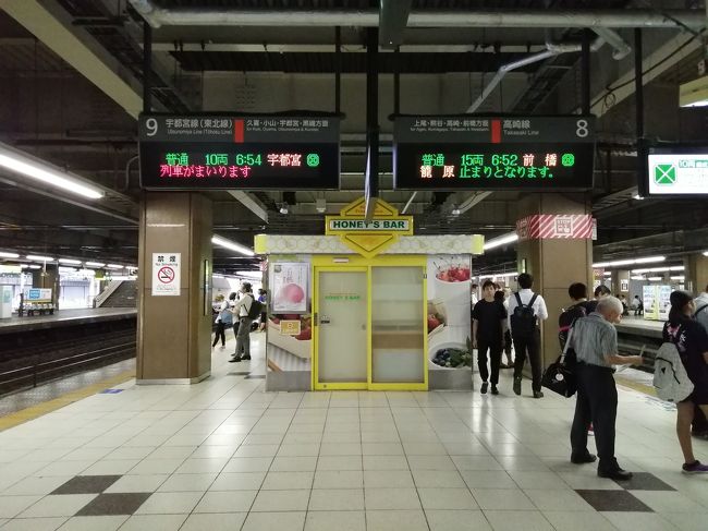 サマーシーズン青春18切符を発売同時に求めたもうのの７月の長雨、８月の猛暑、あらら終わってしまうよ&#128561;&#128166;<br />というわけでも雨ニモ負ケズ風ニモマケズ、大雨にも・・・どうもタイミング悪すぎ(笑)ずいぶん昔にも使ったことがあるが久しぶりに越後湯沢まで日帰りで出掛けました。４回ほど乗り換え10時半頃到着しました。雨の中を少しだけ散策し、ランチと温泉に浸かり15:30頃の電車でゴーホーム。<br />片道４時間弱たまには電車に揺られ車窓を覗く旅もいいものです。