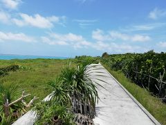 黒島大防波堤 表面がコンクリートでも根性草は生えてくる♪根を深く伸ばし、いずれはこの防波堤を破壊する2019年７月八重山・黒島８泊９日１０４