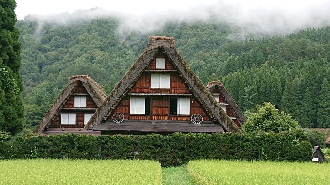 １泊２日のバスツアーに参加しました。<br />以前から白川郷・高山・上高地に行ってみたかったのですが、交通を考えるとなかなか行く機会がないままに。<br />今回、各観光地に２時間～２時間半のフリータイムがありホテルも良さげなバスツアーを見つけたので思いきって申し込み。<br />あいにくの天気でしたが、２日間自分なりに楽しむことができました！！<br /><br />前半 白川郷  ホテルアソシア高山リゾート<br />後半  宮川朝市 高山 上高地<br /><br />これから行かれるどなたかのお役にたてれば幸いです☆<br /><br /><br />