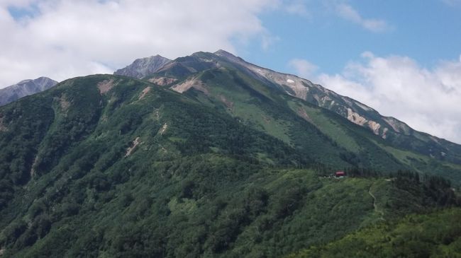 今季最後の夏山、北アルプスを歩きました。<br />ほぼ好天に恵まれ大展望満喫、私が苦手な岩場はほとんどなく、良い山旅でした。<br /><br />静岡から青春18きっぷ、名古屋から夜行バスで折立に。まず太郎平を目指します。３度目ですが、どうってことありません。太郎平からは北アルプスのオールスターが見えます。薬師岳へは初めてですが、展望を楽しみながら薬師岳山荘に１時すぎ到着。<br />登りはじめに話をしたペアに再会しました。見た目も雰囲気も似ているので姉弟？と立ち入ったこと聞いたらNO(でも、よく同じことを聞かれるそう、笑)　残念ながら、薬師岳往復だそうで、お別れ(/_;)/~~<br /><br />２日目は五色ヶ原まで約10時間の長丁場。皆さんなら何時に出発？　私は５時半に出発しました。天気予報に反して霧と風です。でもラッキーだったみたい。１時間早く出た方は雨に遭ったそう。薬師岳山頂も何も見えません。風が強くて寒い(&gt;&lt;)<br />そんななか楽しそうにラーメンを作っているカップルが。聞いたら、この後１週間の予定で雲ノ平を彷徨だとか。山で出会う若者はみな清々しい。日本の山の未来は明るいと思います。<br />２時間ほど霧でしたが、北薬師岳を越えて天気回復。明るい尾根道をたどります。今日も山岳展望ばっちり。一番の存在感は赤牛岳でしょうか。<br />この日は標高差300mくらいの山を４つ登る感じ。ぶつぶつ文句を言いながら歩きますが、山地図に書いてあるコースタイムより速いくらいで、３時すぎには着きそう。覚悟を決めて地道に歩けば(＋酒も控えめに、笑)、お爺さんでも歩けるんですね。<br />途中１ヶ月前なら凄かっただろうというお花畑を何ヵ所か通りましたが、チングルマの綿毛とミヤマリンドウくらい。再び天気が崩れ雨が降りだす前の３時に、五色ヶ原山荘到着。よく歩きました。