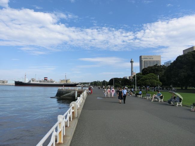「山下公園」は「関東大震災の復興事業」として、「瓦礫など」を使って海を埋め立て造成して「1930年(昭和5年)に開園しました。<br /><br />現在、同海面地下には「トンネル構造の臨港幹線道路」が計画されているそうです。<br /><br />「1979年(昭和54年)」には「赤い靴はいてた女の子の像」が作られました。