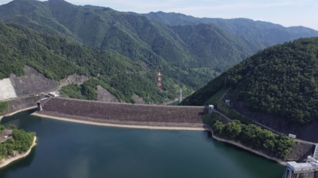 岩屋ダム,水車発電の世界最大【ダムめぐり】岐阜県,空撮,2019.08