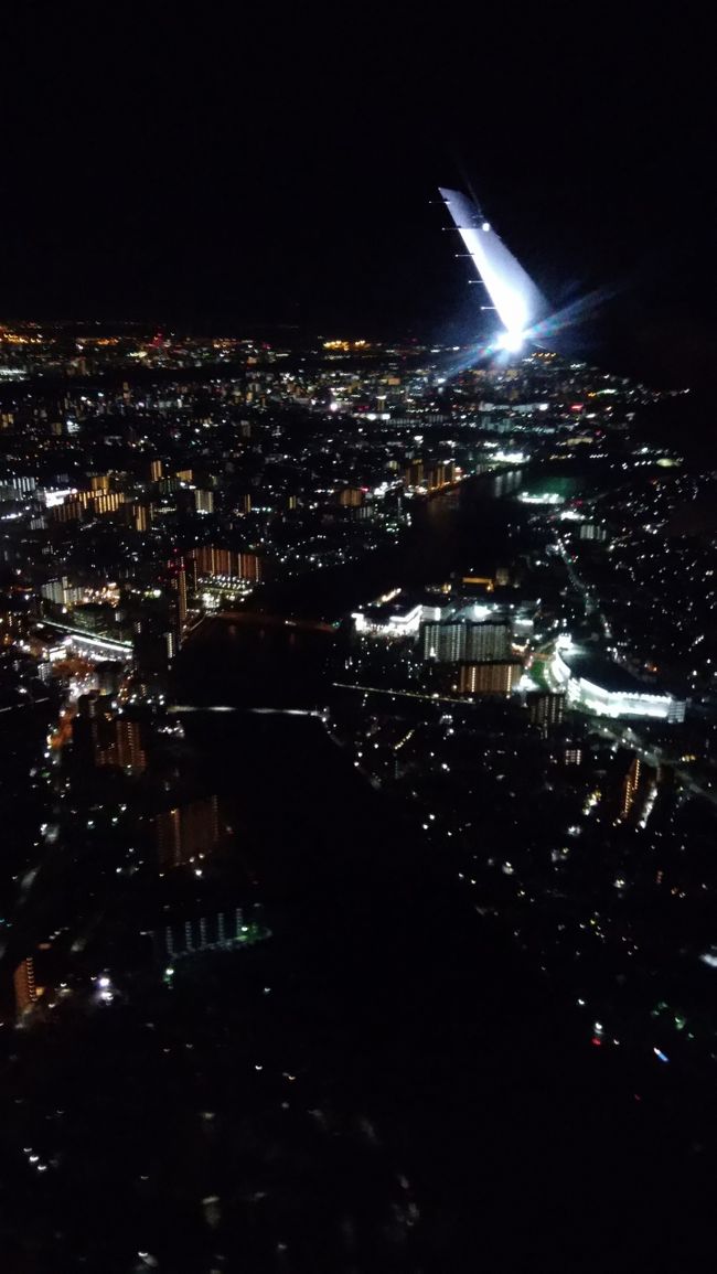 9月に入れば暑さも和らぐだろうと計画した島根旅行、台風の影響か連日猛暑が続いてしまいました。<br />移動手段は飛行機と鉄道とバス。宿泊は松江市内。縁結びパーフェクトチケットも利用です。<br /><br />「島根旅行2019　3日目後編」は、帰路に着こうとバスに乗車してから出雲縁結び空港で夕食をとり復路便で伊丹空港へ到着するまでの内容。この旅行の最終記録です。<br /><br />【3日間利用した周遊券について】<br />縁結びパーフェクトチケット大人3000円<br />（空港連絡バス2回、一畑電車2回、レイクラインを含む一畑バス松江市営バス10回の利用すべてを通常料金で支払うと、合計5410円になる予定でした）<br /><br />（表紙写真は復路機上より撮影した神崎川、中央川の右側にいる阪神宝塚線の列車が三国駅に向かって走行している様子）