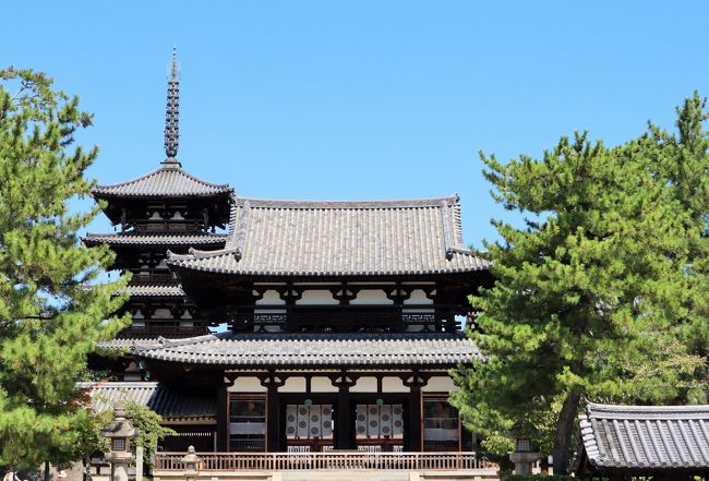 世界文化遺産に登録されている法隆寺、現存する世界最古の木造建築群として往時の姿を今に伝えています。<br />大垣と呼ばれる築地塀に囲まれ、国宝・重要文化財の建築物だけでも55棟に及びます。<br />仏教美術品も多数所蔵しており、その数は国宝・重要文化財を含めると約3000点にもなるといいます。<br />まさに日本のお宝、感動の連続でした。<br />