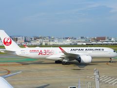 ＪＡＬ エアバスA３５０－９００搭乗目的 東京１泊２日の旅【福岡空港サクララウンジで飛行機ウォッチング編】