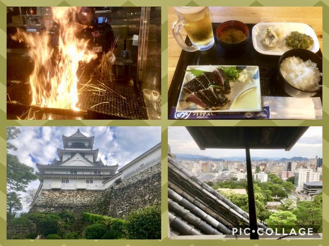 とさでん交通を乗り継ぎ大橋通りまでやって来ました。<br />目的であるひろめ市場を目指して遅い昼食にありつきます。<br /><br />その後は高知城を見学してタクシーで高知駅に戻ります。<br />限られた滞在時間をフル活用したと言えます。(#^.^#)<br /><br />地図を見ないでyahoo時刻表でスケジュール作成したので<br />ほぼ1周かと思いきや半周+α位です。<br /><br />昨年初めて四国に降り立ちました(愛媛)が・・・・<br />まだ・高松・徳島・高知と未踏が3県あります。<br />誕生日月に利用できるバースデイきっぷで四国制覇を目指します。<br /><br />※ 偉そうなタイトルを付けてますが・・・<br />一般の乗り鉄旅行記ほど詳しくはないことご了承願います。<br /><br />本当は行きと帰りで別々の空港利用が効率的にも良いのだけど<br />思い立ったのが遅く航空券が割高だったこともあり、楽天トラベルでのパッケージで予約しました。JALを選択しましたが、ANAの方が少し2.000円弱安かったです。<br />宿泊先はチェックイン松山☆奥道後温泉からの引湯と繁華街から近かったので(#^.^#)<br /><br />◆行程◆<br /><br />9/25(水)<br /><br />・羽田空港16:50 ⇒ 松山1空港18;15 JAL439便<br />・松山空港 ⇒ 松山駅 リムジンバスで移動してバースデーきっぷ購入<br />・松山駅 ⇒ 大街道 伊予鉄道市内電車 大街道泊<br /><br />9/26(木)<br /><br />・大街道 ⇒ 松山駅 早朝なのでタクシー利用<br />・松山6:13⇒高松8:44 いしづち6号 <br />・高松9:11⇒徳島10:18 うずしお7号 <br />・徳島12:01⇒阿波池田13:16剣山5号 <br />・阿波池田13:32⇒高知14:42 南風9号 G<br />・高知17:13⇒多度津18:56 南風24号 G<br />・多度津19;26⇒松山21:32 しおかぜ23号 G<br /><br />松山から右回りで周りましたが、左回りだともっと時間が遅くなります。<br /><br />Gはグリーン車の略です。<br /><br />ミッション<br /><br />・高松でさぬきうどん<br />・徳島で徳島ラーメン<br />・高知で龍馬像、高知城、ひろめ市場でカツオのたたき<br /><br />有効期限3日なのでもったいないので・・・<br /><br />9/27(金)<br /><br />・松山10:15⇒宇和島11:33 宇和海9号 <br />・宇和島12:55⇒松山14:14 宇和海16号<br />・松山 ⇒ 道後温泉 伊予鉄道市内電車<br />・道後温泉 ⇒ 松山空港 リムジンバス<br />・松山空港17:40 ⇒ 羽田空港19:05 JAL439便<br /><br />ミッション<br /><br />・ホビートレイン撮影<br />・宇和島城<br />・宇和島鯛めし<br />・道後温泉 飛鳥の湯 入浴 猫と遊ぶ<br /><br />鳴門の渦潮が見たかったが、行程的に無理でした。<br /><br />※バースデイきっぷとは<br /><br />JR四国全線(サンライズ瀬戸は不可)と土佐kぅろしお鉄道が3日間<br />乗り放題になる。<br />同行者も3名まで同じ料金で利用可<br /><br />普通車自由席用 9.500円<br />グリーン車用 13.000円(事前席指定必須)<br /><br />グリーン車用は伊予灘ものがたりなどの観光列車も利用可<br />
