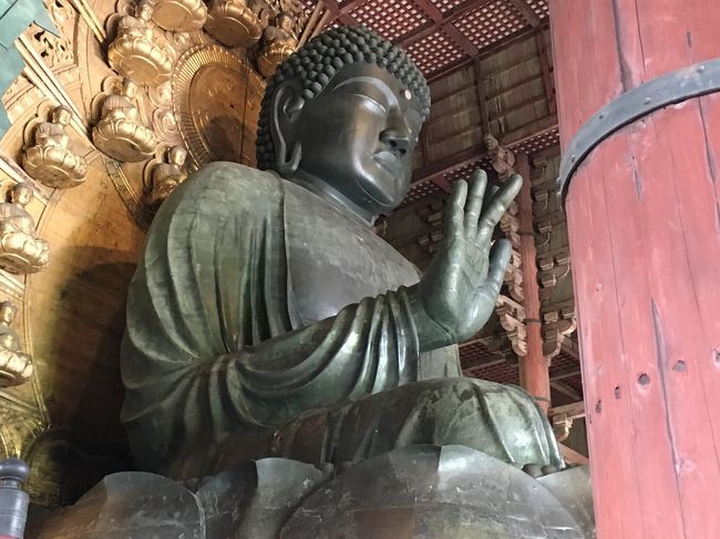いつからか大仏様に会いたくて。<br />2年程前に春日大社には行ったのに東大寺には行ってない。<br />もしかして、小学校の修学旅行以来のような。<br /><br />1日目、東大寺をメインにならまち散策、そして、かんぽの宿奈良に1泊のプチ旅行です。