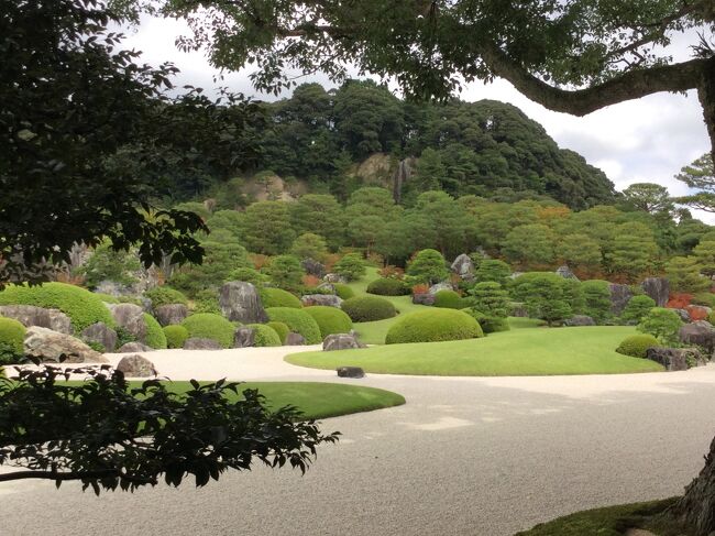 法事の序でに安来の足立美術館を見る。<br /><br />今日は境港から岡山に行きます。<br />岡山には夕方までに着けばいいので何をしようか?<br />トロッコ列車「奥出雲おろち号」は6-9月なのでダメ。<br /><br />足立美術館にした。<br />安来駅まで行けば美術館の無料バスが送迎してくれるので、<br />境港9:33 - 10:20 米子 10:25 - 10:33 安来 10:40発で<br />鬼太郎列車で米子、米子で山陰本線に乗り換えて、<br />11 時に美術館に到着。<br /><br />足立美術館には絵でなく庭を見に来ました。<br />流石に綺麗に作られていますが今一つ感動しない。<br />人工だからでしょうか?<br /><br />2時間ほど見て安来発13:17の特急出雲で岡山に行くことにしました。<br />岡山駅には15:39着です。<br />山陰本線と伯備線です。