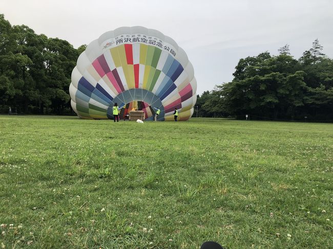 気球に乗ってみたいなぁと漠然と思っていたら、案外近くで乗れちゃうイベント発見。<br />早起きして気球に乗りに行ってみたよー！<br />ふわふわ移動はしなくて、少し上に登ってすぐ降りてきちゃう熱気球でーす。