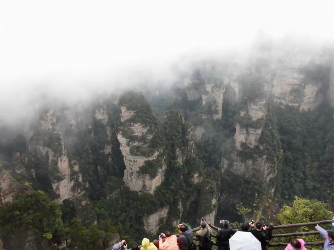 10月は晴天率が高いとの事で、張家界・鳳凰古城に10月行きましたが、残念ながら小雨・霧でした。しかし一瞬霧が晴れた時の袁家界の眺望は感動的でした。昼間１７℃ 夜間１２℃<br />１０／２４　成田→上海→張家界<br />１０／２５　武陵源 観光<br />１０／２６　天門山 観光→鳳凰<br />１０／２７　鳳凰古城 観光→張家界→上海　<br />１０／２８　上海→成田<br />１元＝１５.４円　ツァー会社　ＨＩＳ　ツァー代金　94,800円<br />宿泊先　張家界国際酒店・天子大酒店・天下鳳凰大酒店<br />表紙の写真は武陵源の袁家界です。、<br />なお無職旅さんの張家界・鳳凰古城の動画とても参考になりました。ありがとうございました。