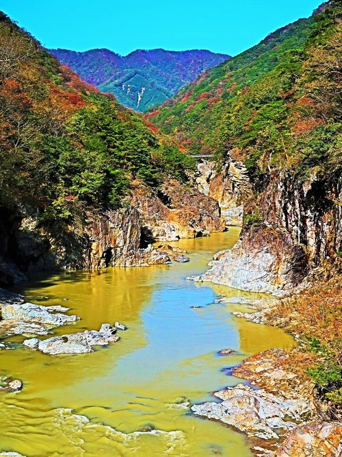 龍王峡-2 竪琴の滝－虹見橋－虹見の滝あたり ☆右岸遊歩道