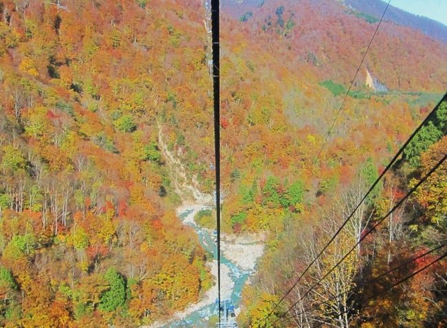 紅葉の「黒部峡谷トロッコ列車」がメインの、新潟から富山へ２泊３日ドライブ旅行です。<br /><br />１日目・・・新潟県の苗場でドラゴンドラに乗車、紅葉を満喫。その後、春日山城跡にも寄り道してから富山県へ。