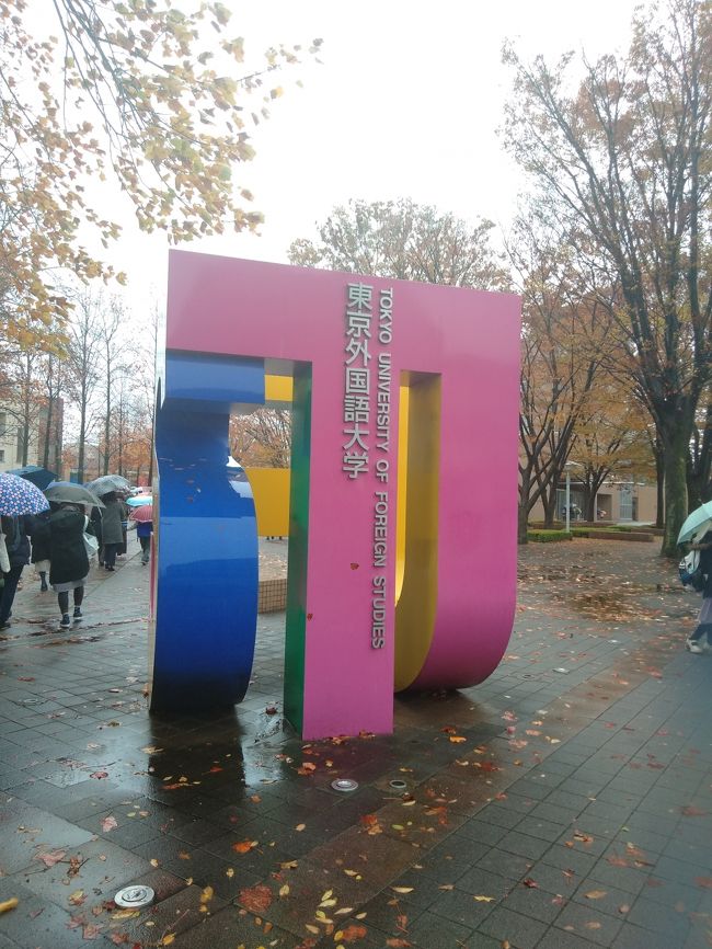 昨年たまたま告知を見て、わ~楽しそう!!絶対来年は行くぞ!と思っていた東京外語大の学園祭。<br />昨年に引き続き参加しようと思っていた慶応大学矢上祭(理工学部)は、台風であえなく中止になってしまったので、、こちらだけは絶対行こう、と、雨天に関わらずはるばる参戦。<br />世界を旅する気分で・・・と思いつつ、結局食べ歩きがほとんどでしたが、、、珍しいものを食べたり、新しく気になる国を探したり、楽しかったです^^<br /><br />