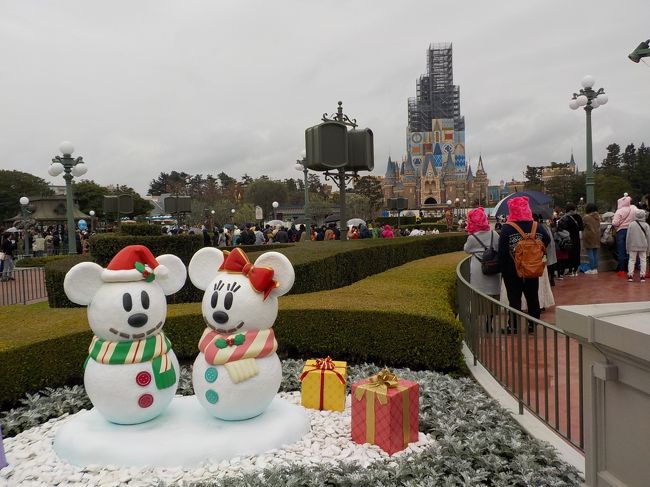 ここ何年かはＪＡＬクリスタル会員だったので、シーのラウンジに行きたくて、シーばかりでした。今年から平会員に格下げになったので、もうラウンジには行けず。なのでランドの方に行きます。何年振りだか忘れましたが、ランドは久しぶりなので、楽しみでした。<br />１１月は妹の誕生、入園する前にキャストからシールをもらったけど、恥ずかしいからって、付けず。<br /><br />