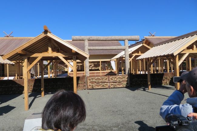 先週から、皇居東御苑で「大嘗宮一般参観」が行われていたため、週初めから見学の機会を探していましたが、やっと晴れの天気となったため、出かけてきました。<br />久しぶりの晴天のため、混雑を心配していましたが、思ったほどの混雑もなく見学することができました。<br /><br />”大嘗宮は、天皇陛下がご即位の後、初めて新穀を皇祖・天神地祗に供えられ、自らもお召し上がりになり、国家・国民のためにその安寧と五穀豊穣などを感謝され、ご祈念になる大嘗祭の中心的な儀式「大嘗宮の儀」のために造営されたものです。”<br /> ~パンフレットより~