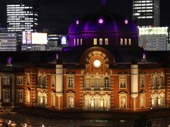 東京国立博物館を見学し東京ミチテラスへ、夜の東京駅を眺める。