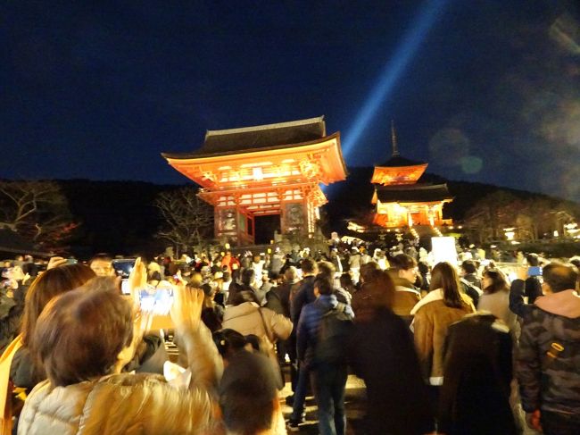 　京都へ紅葉を見に行きました。4年半ぶりの京都。<br />　写真は夜の清水寺。人気のあるスポットは激混みでした。