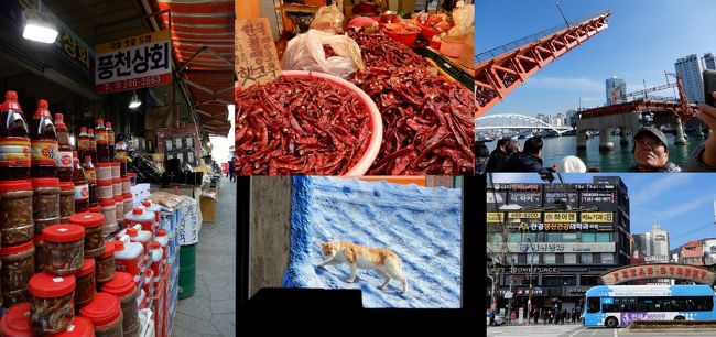 跳ね上がる影島大橋（釜山）　一人焼肉に成功！　【韓国市場巡り　1/4】