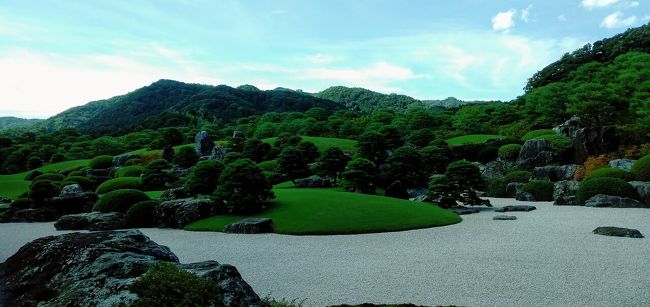 日帰りで、足立美術館。日本庭園は、庭園ランキングで「17年連続日本一」（2003～2018）。<br />横山大観は有名ですが、橋本関雪先生のファンになりました。<br />魯山人の料亭風の展示や陶器が良かった！