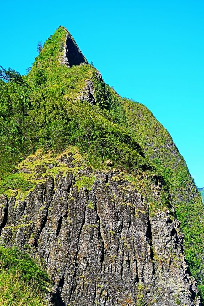 ヌアヌパリ展望台はオアフ島コオラウ山脈の中腹にあり、ほぼ垂直に切り立った標高366メートルの崖の上の展望台からは、カネオヘ方面からカイルア方面に広がる海と山の絶景を楽しむことができます。<br />1795年にハワイ島からオアフ島に上陸したカメハメハ大王の軍隊はヌアヌパリまで進撃し、追い詰められたオアフ軍はヌアヌパリの崖から次々に飛び降りたと言われています。ヌアヌパリの地は、カメハメハ大王がハワイ諸島統一を成し遂げた歴史的な場所でもあります。<br /><br />ヌアヌパリ展望台は風の強い場所としても有名です。北東から吹き付ける貿易風は、時には真っ直ぐに立っていられないほど強く、帽子や身の回りのものを飛ばされる人を多く見かけます。また風と一緒に雲も流れてくるので、曇っている日も少なくありません。<br />https://www.hawaii123.com/oahu/sightseeing/nuuanupali.html より引用<br /><br />オアフ島(英語:Oahu)は、ハワイ諸島のうちの一つの島であり、3番目に大きい島である。ハワイ州ホノルル郡に属し、州都ホノルル市がある。愛称は集いの島(The Gathering Place)。<br />(フリー百科事典『ウィキペディア(Wikipedia)』より引用)<br /><br />ANA A380で行くハワイ6日間♪【オアフ島周遊プラン】 <br /><マリオットプラン> トラピックス <br />1月23日(木) 08:25 ホノルル空港着<br />≪ホノルル市内観光≫ ヌアヌパリ展望台・・カメハメハ大王像 など<br />説明会・昼食後、各自 ホテル/チェックイン。 <br />16:30 ホテル出発:スター・オブ・ホノルル号ディナークルーズ<br />21:00頃 ホテル着。<br />【宿泊地:ホノルル泊】ワイキキビーチ マリオット リゾート&スパ<br />https://www.marriott.co.jp/hotels/travel/hnlmc-waikiki-beach-marriott-resort-and-spa/<br />
